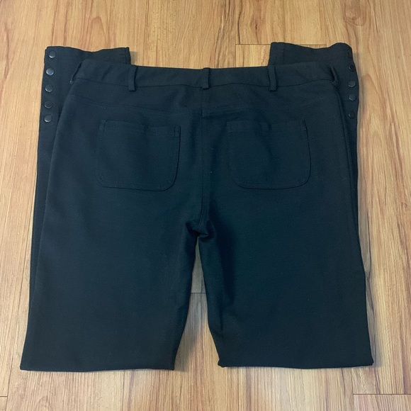 INC Black Straight Leg Pants w/ Snap Ankle Detail - Picture 5 of 9